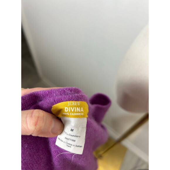 J. Crew Divina Cashmere Peplum Sweater Purple Sz Medium - Picture 4 of 5